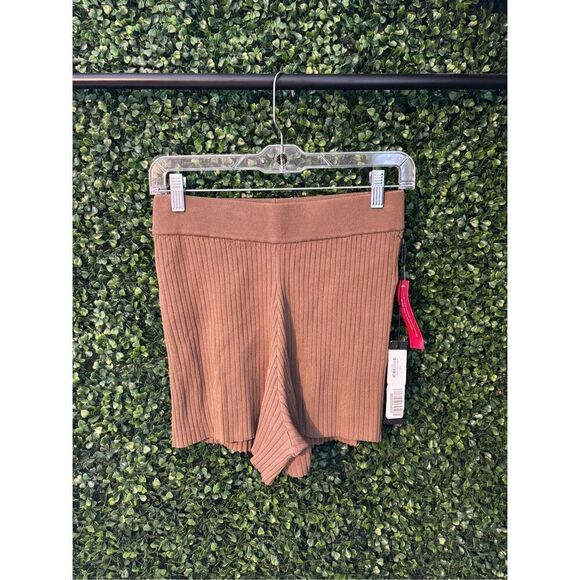 Carbon38 High Rise Camel Brown Ribbed Lounge Short Sz Small NWT - Picture 2 of 6